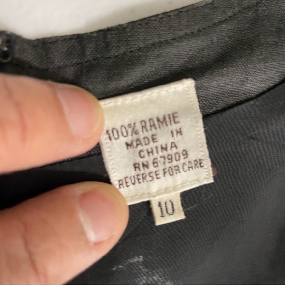 Vintage Pia Rucci black linen dress size 10 runs small. - Picture 8 of 16